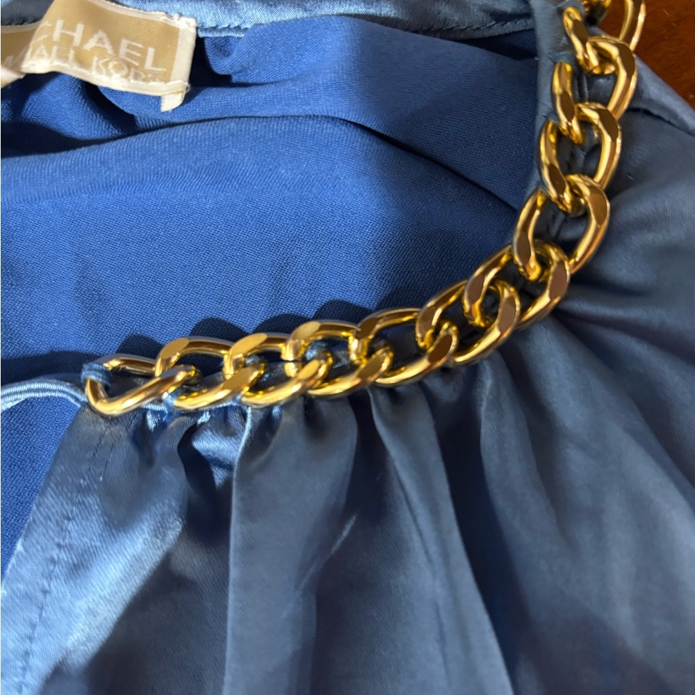 NWT Michael Kors Chain Neck Top in Blueberry - Picture 5 of 5